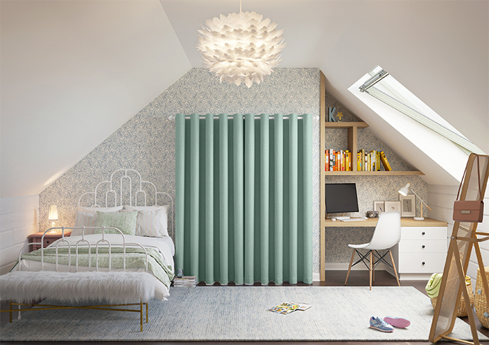 Delicate Chevron, Turquoise - Made to Measure Curtains - Image 15